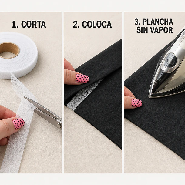 Cinta Basta 20mm para Dobladillo Pantalón, Cortina, Ropa Termoadhesiva 80y 16