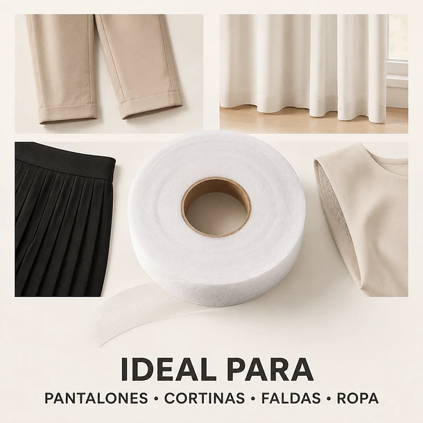 Cinta Basta 20mm para Dobladillo Pantalón, Cortina, Ropa Termoadhesiva 80y 18
