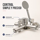 Llave Monomando Tina Ducha Modern Inox Taumm 4
