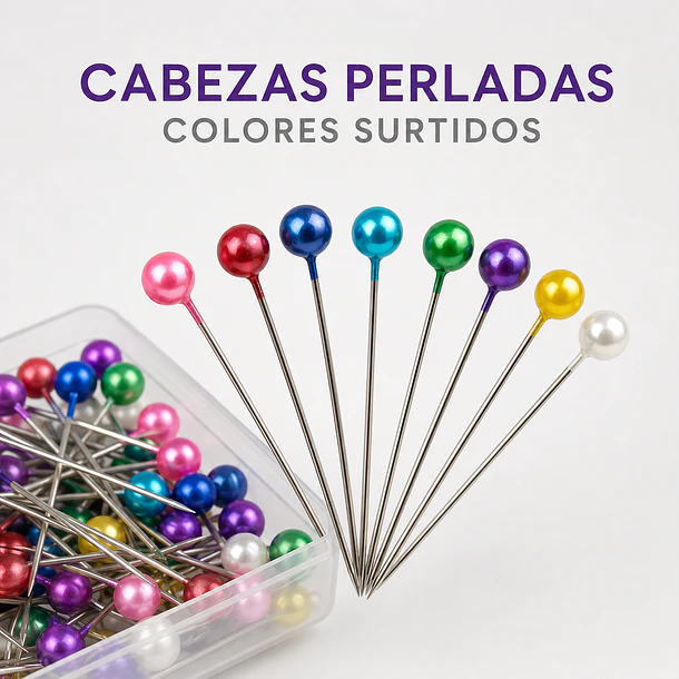 Alfileres Cabeza Color Plástica ¡2 Cajas X 100 Unidades C/u!