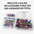 Alfileres Cabeza Color Plástica ¡2 Cajas X 100 Unidades C/u! 6