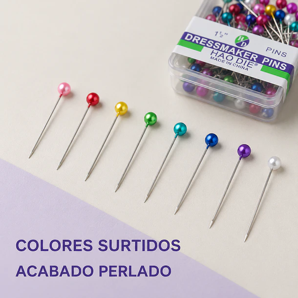Alfileres Cabeza Color Plástica ¡2 Cajas X 100 Unidades C/u! 11