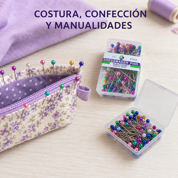 Alfileres Cabeza Color Plástica ¡2 Cajas X 100 Unidades C/u! 5