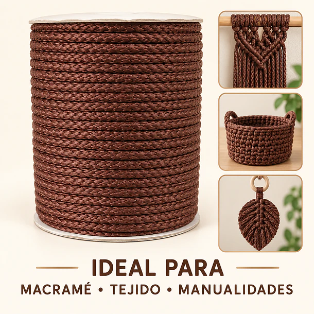 Cordón Tripolino Macramé 4mm X 100 Metros 500 Grs Poliéster 7