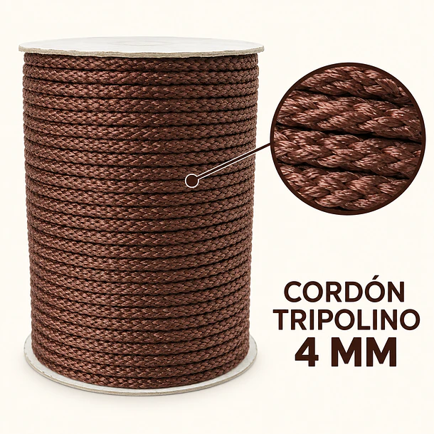 Cordón Tripolino Macramé 4mm X 100 Metros 500 Grs Poliéster 8