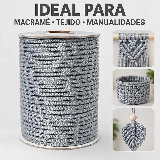 Cordón Tripolino Macramé 4mm X 100 Metros 500 Grs Poliéster 11