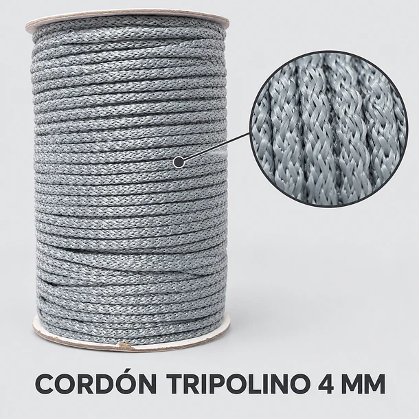 Cordón Tripolino Macramé 4mm X 100 Metros 500 Grs Poliéster 12