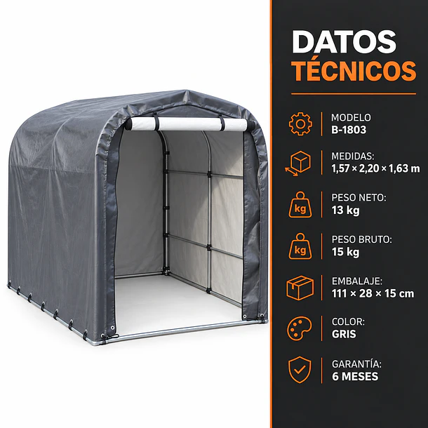 Cobertizo Para Bicicletas Y Motos 1,57x2,20x1,63m