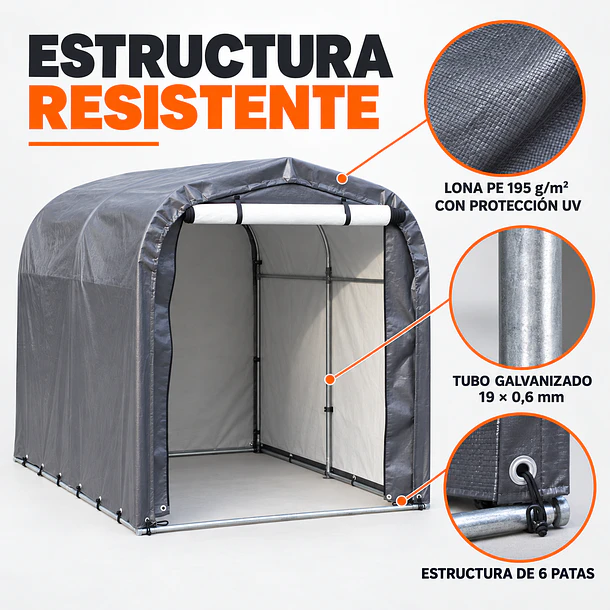 Cobertizo Para Bicicletas Y Motos 1,57x2,20x1,63m 5