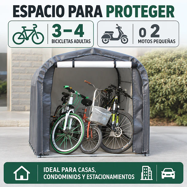 Cobertizo Para Bicicletas Y Motos 1,57x2,20x1,63m 6