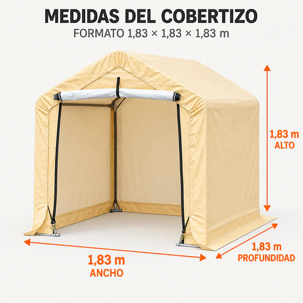 Bodega de Jardín Armable Beige 1,83 x 1,83 x 1,83 m 4
