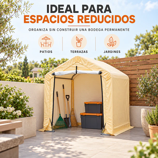 Bodega de Jardín Armable Beige 1,83 x 1,83 x 1,83 m 5