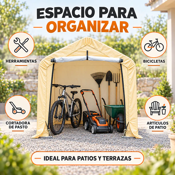 Bodega de Jardín Armable Beige 1,83 x 1,83 x 1,83 m 7