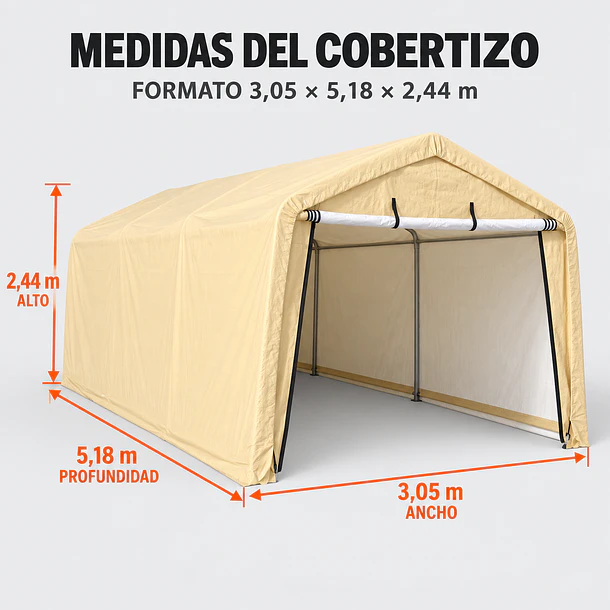 Carpa garage armable para auto, camioneta y maquinaria 5