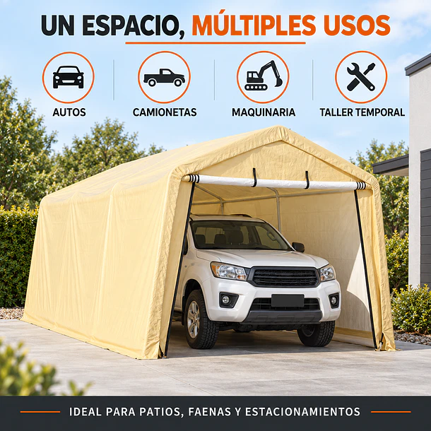 Carpa garage armable para auto, camioneta y maquinaria 7