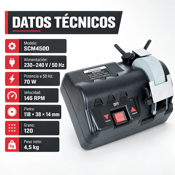 AFILADOR DE CUCHILLOS ELÉCTRICO PROFESIONAL ALLWIN SCM4500 9