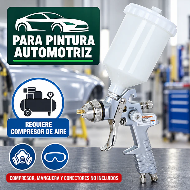Pistola de Pintar Neumática Jonnesway JA-6111 1,4 mm con Depósito 600 ml 5
