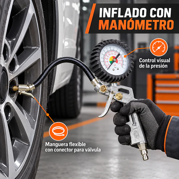 Kit de Pistolas y Accesorios para Compresor 5 Piezas SDS Power W-C2000-GP 11