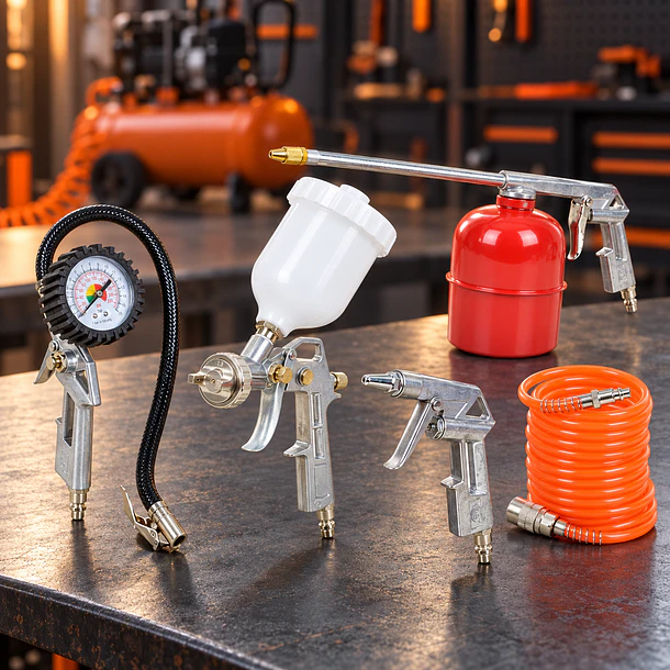 Kit de Pistolas y Accesorios para Compresor 5 Piezas SDS Power W-C2000-GP 14