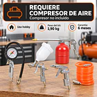 Kit de Pistolas y Accesorios para Compresor 5 Piezas SDS Power W-C2000-GP 15
