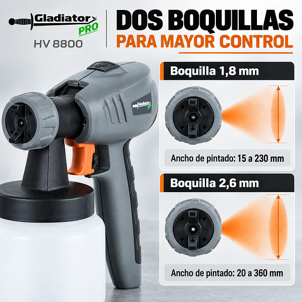 Equipo para Pintar Eléctrico HVLP Gladiator Pro HV 8800 – 600 W 4