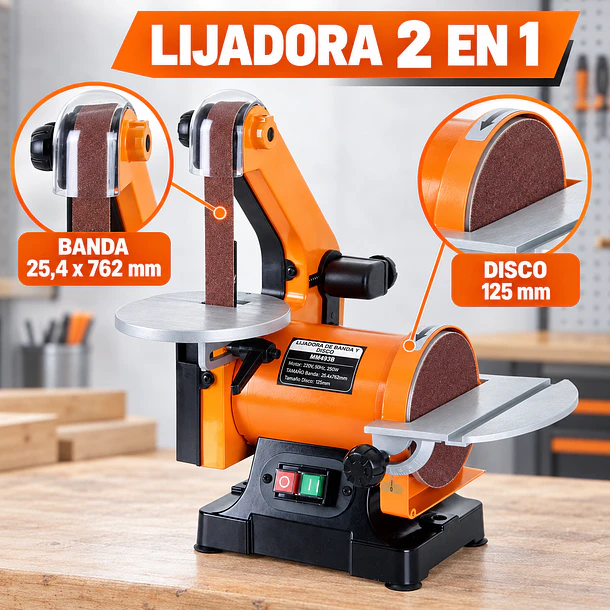 Lijadora de Banda y Disco ALLWIN MM493B 250W 2