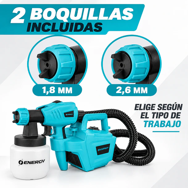 Equipo Eléctrico para Pintar Energy AS10/2/220 600W con Depósito de 800 ml 3