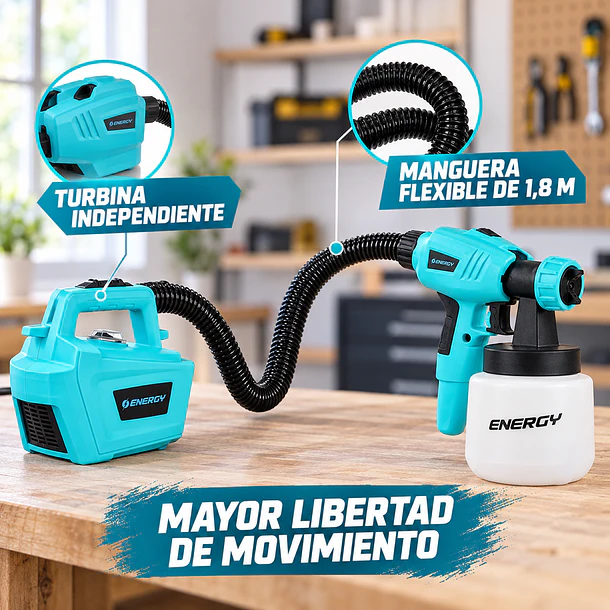 Equipo Eléctrico para Pintar Energy AS10/2/220 600W con Depósito de 800 ml 4