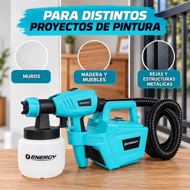 Equipo Eléctrico para Pintar Energy AS10/2/220 600W con Depósito de 800 ml 6