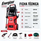 Kit Hidrolavadora Energizer 170 Bar 2200W + Manguera 15m 3