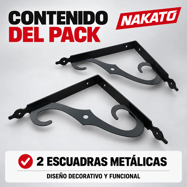 Escuadras Para Repisa 2 Piezas Negras Acero Soporte Estante 3