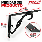 Escuadras Para Repisa 2 Piezas Negras Acero Soporte Estante 5