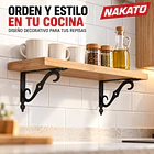 Escuadras Para Repisa 2 Piezas Negras Acero Soporte Estante 6