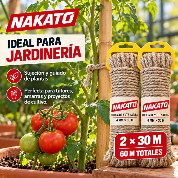 Cuerda Yute Natural Cañamo 4 Mm X 60 Metros Nakato 5