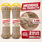 Cuerda Yute Natural Cañamo 4 Mm X 60 Metros Nakato 6