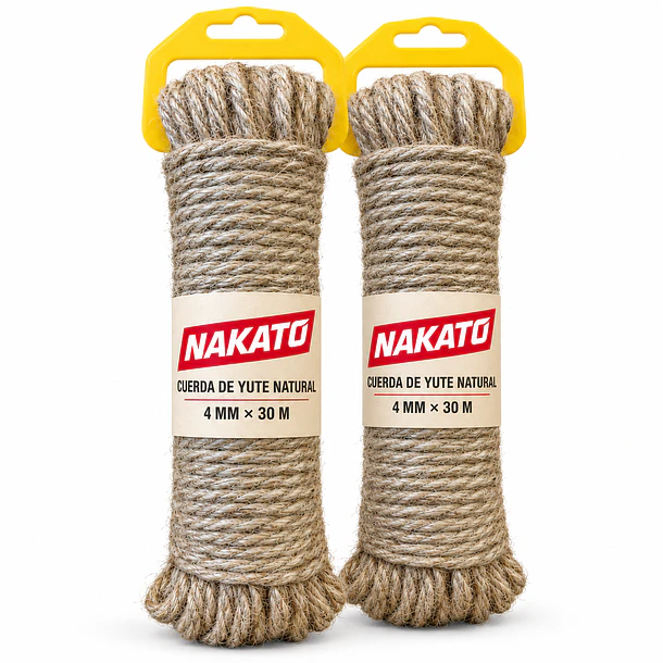 Cuerda Yute Natural Cañamo 4 Mm X 60 Metros Nakato