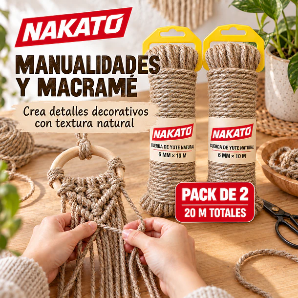 Cuerda de Yute Natural 6 mm X 20 METROS NAKATO 3