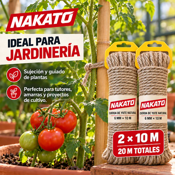 Cuerda de Yute Natural 6 mm X 20 METROS NAKATO 5