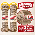 Cuerda de Yute Natural 6 mm X 20 METROS NAKATO 2