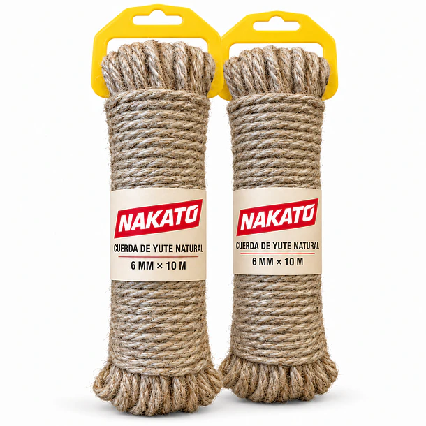 Cuerda de Yute Natural 6 mm X 20 METROS NAKATO