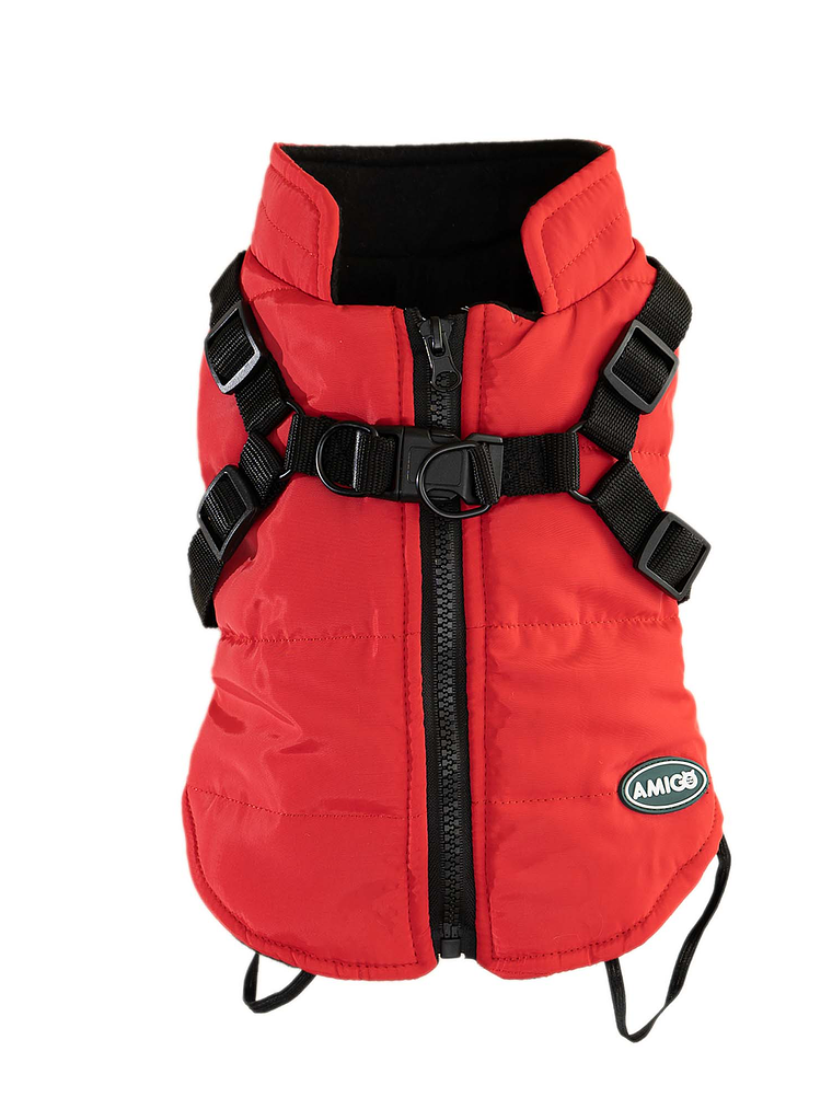 Chaqueta  tipo parka perro pequeño con arnés incluido 1