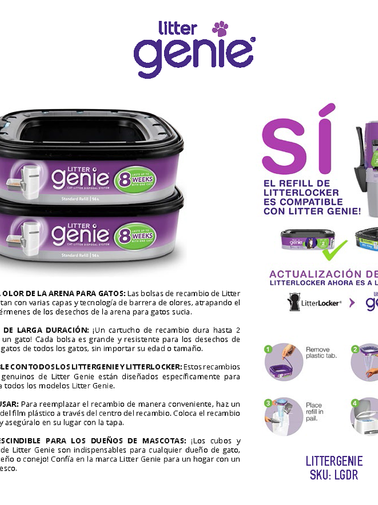 Repuesto Bolsas Litter Locker- Litter Genie  3