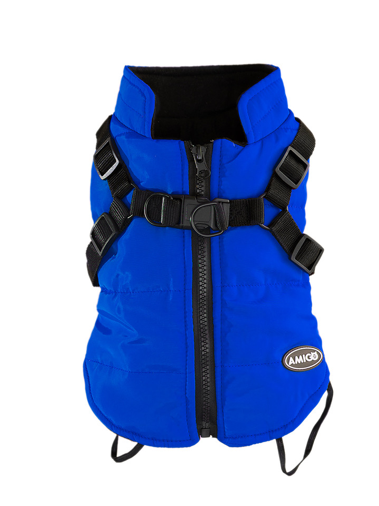 Chaqueta  tipo parka perro pequeño con arnés incluido 5