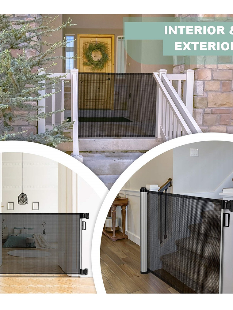 Puerta de seguridad retráctil para bebés o mascotas 2