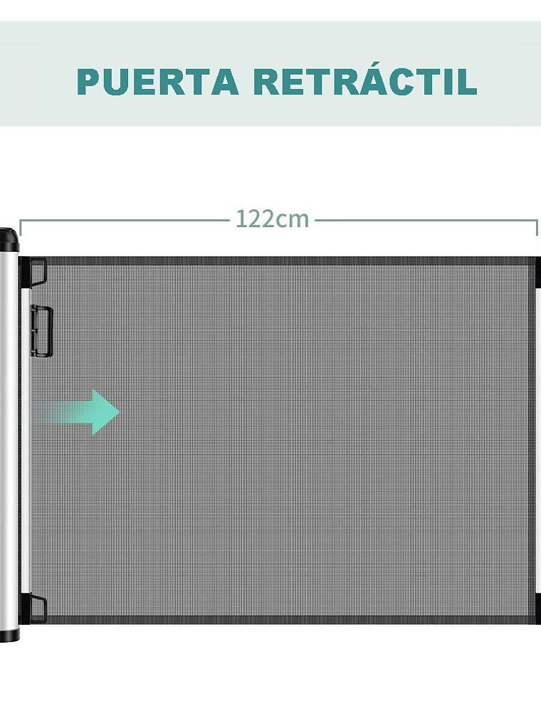 Puerta de seguridad retráctil para bebés o mascotas 3