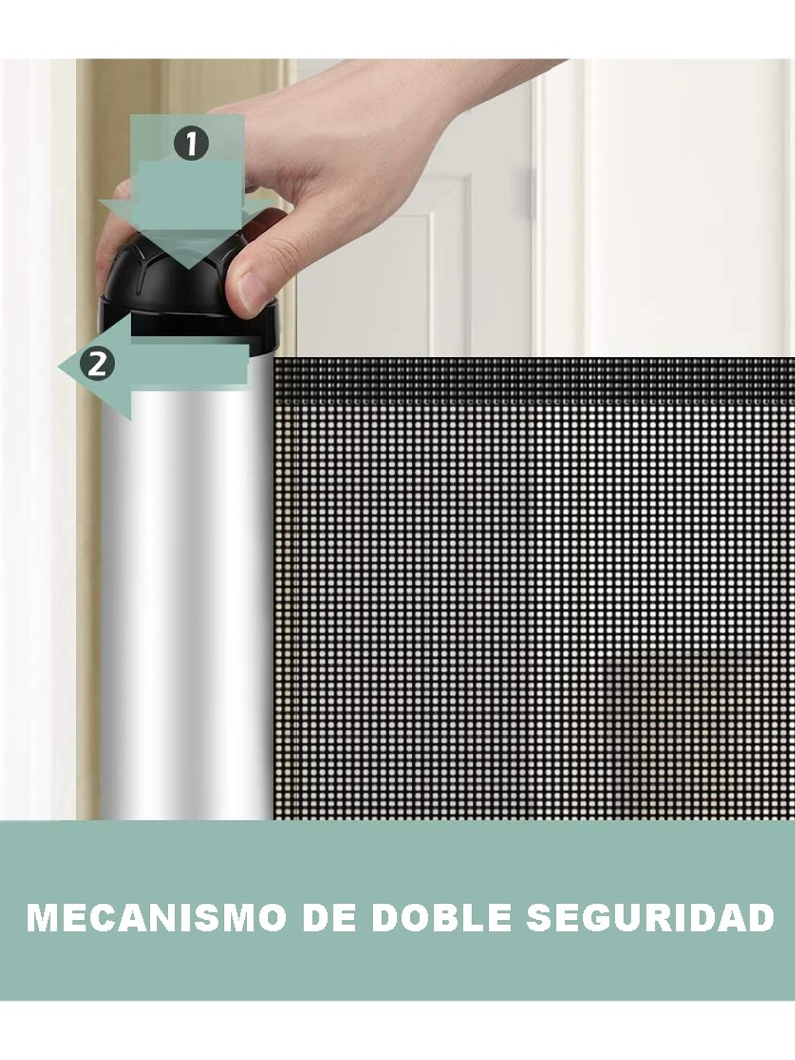 Puerta de seguridad retráctil para bebés o mascotas 4