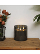 VELA cera efecto realista con LUZ LED vaso vidrio GRIS 15cm - Miniatura 4