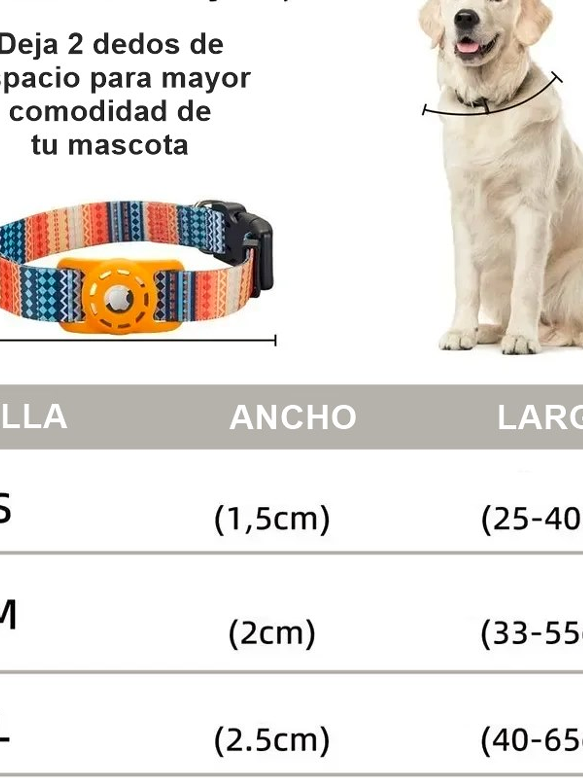 Collar mascota tela estampada con funda para Airtag COLORES 4