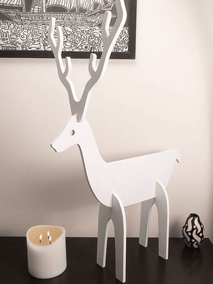 RENO navideño de madera COLOR BLANCO 93cm
