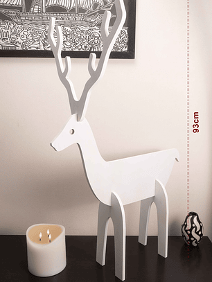 RENO navideño de madera COLOR BLANCO 93cm